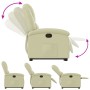 Sillón reclinable elevable cuero auténtico color crema de , Sillones - Ref: Foro24-3204264, Precio: 400,44 €, Descuento: %