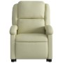 Sillón reclinable elevable cuero auténtico color crema de , Sillones - Ref: Foro24-3204264, Precio: 400,44 €, Descuento: %