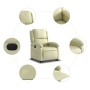 Sillón reclinable eléctrico elevable cuero auténtico crema de , Sillones - Ref: Foro24-3204272, Precio: 442,18 €, Descuento: %