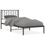 Estructura de cama con cabecero metal negro 90x190 cm de , Camas y somieres - Ref: Foro24-374429, Precio: 63,91 €, Descuento: %