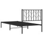 Estructura de cama con cabecero metal negro 90x190 cm de , Camas y somieres - Ref: Foro24-374429, Precio: 63,91 €, Descuento: %