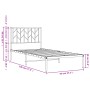 Estructura de cama con cabecero metal negro 90x190 cm de , Camas y somieres - Ref: Foro24-374429, Precio: 63,91 €, Descuento: %
