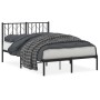 Estructura de cama con cabecero metal negro 120x190 cm de , Camas y somieres - Ref: Foro24-374434, Precio: 98,32 €, Descuento: %