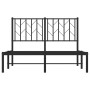 Estructura de cama con cabecero metal negro 120x190 cm de , Camas y somieres - Ref: Foro24-374434, Precio: 98,32 €, Descuento: %