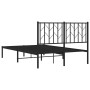 Estructura de cama con cabecero metal negro 120x190 cm de , Camas y somieres - Ref: Foro24-374434, Precio: 98,32 €, Descuento: %