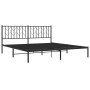 Estructura de cama con cabecero metal negro 180x200 cm de , Camas y somieres - Ref: Foro24-374441, Precio: 128,15 €, Descuent...