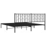 Estructura de cama con cabecero metal negro 180x200 cm de , Camas y somieres - Ref: Foro24-374441, Precio: 128,15 €, Descuent...