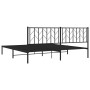 Estructura de cama con cabecero metal negro 193x203 cm de , Camas y somieres - Ref: Foro24-374443, Precio: 110,05 €, Descuent...