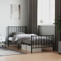 Estructura de cama con cabecero y estribo metal negro 90x200 cm de , Camas y somieres - Ref: Foro24-374448, Precio: 78,69 €, ...