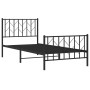 Estructura de cama con cabecero y estribo metal negro 90x200 cm de , Camas y somieres - Ref: Foro24-374448, Precio: 78,69 €, ...