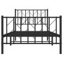 Estructura de cama con cabecero y estribo metal negro 90x200 cm de , Camas y somieres - Ref: Foro24-374448, Precio: 78,69 €, ...