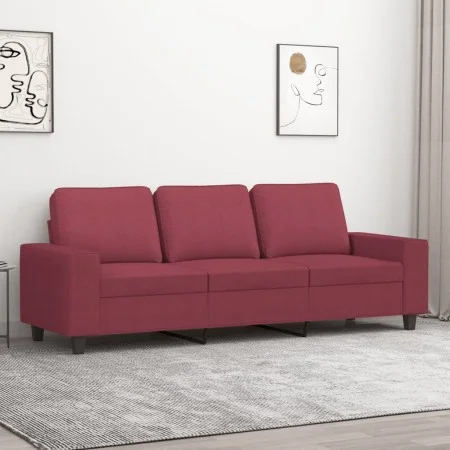 Sofá de 3 plazas de tela rojo tinto 180 cm de , Sofás - Ref: Foro24-359405, Precio: 243,94 €, Descuento: %