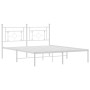 Estructura de cama con cabecero metal blanca 160x200 cm de , Camas y somieres - Ref: Foro24-374391, Precio: 104,30 €, Descuen...