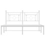 Estructura de cama con cabecero metal blanca 160x200 cm de , Camas y somieres - Ref: Foro24-374391, Precio: 104,30 €, Descuen...