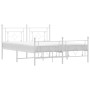 Estructura cama metal con cabecero y estribo blanco 150x200 cm de , Camas y somieres - Ref: Foro24-374408, Precio: 122,60 €, ...