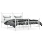 Estructura cama metal con cabecero y estribo blanco 150x200 cm de , Camas y somieres - Ref: Foro24-374408, Precio: 122,60 €, ...