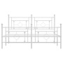 Estructura cama metal con cabecero y estribo blanco 150x200 cm de , Camas y somieres - Ref: Foro24-374408, Precio: 122,60 €, ...