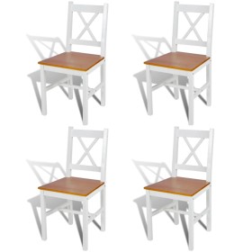 Sillas de comedor 4 unidades madera de pino blanco en Sillas de comedor | Comprar online en Foru.es