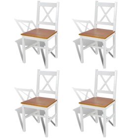 Sillas de comedor 4 unidades madera de pino blanco en Sillas de comedor | Comprar online en Foru.es