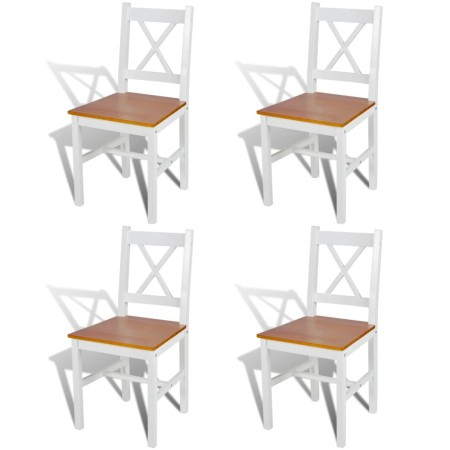 Sillas de comedor 4 unidades madera de pino blanco en Sillas de comedor | Comprar online en Foru.es