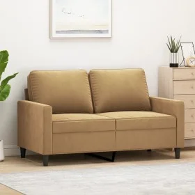 Brown velvet 2-seater sofa 120 cm by , Sofas - Ref: Foro24-359196, Price: 187,20 €, Discount: %