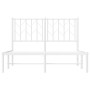 Estructura de cama de metal con cabecero blanca 120x190 cm de , Camas y somieres - Ref: Foro24-374483, Precio: 88,75 €, Descu...
