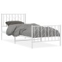 Estructura cama metal con cabecero y pie cama blanca 90x200 cm de , Camas y somieres - Ref: Foro24-374497, Precio: 76,96 €, D...