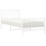 Estructura cama metal con cabecero y pie cama blanca 90x200 cm de , Camas y somieres - Ref: Foro24-374497, Precio: 76,96 €, D...