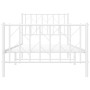 Estructura cama metal con cabecero y pie cama blanca 90x200 cm de , Camas y somieres - Ref: Foro24-374497, Precio: 76,96 €, D...