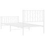 Estructura cama metal con cabecero y pie cama blanca 90x200 cm de , Camas y somieres - Ref: Foro24-374497, Precio: 76,96 €, D...