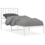 Estructura de cama de metal con cabecero blanco 75x190 cm de , Camas y somieres - Ref: Foro24-374476, Precio: 55,93 €, Descue...
