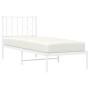 Estructura de cama de metal con cabecero blanco 75x190 cm de , Camas y somieres - Ref: Foro24-374476, Precio: 55,93 €, Descue...