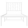 Estructura de cama de metal con cabecero blanco 75x190 cm de , Camas y somieres - Ref: Foro24-374476, Precio: 55,93 €, Descue...