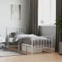 Estructura cama metal con cabecero y pie cama blanca 80x200 cm de , Camas y somieres - Ref: Foro24-374495, Precio: 64,23 €, D...