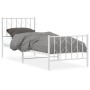 Estructura cama metal con cabecero y pie cama blanca 80x200 cm de , Camas y somieres - Ref: Foro24-374495, Precio: 64,23 €, D...