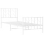 Estructura cama metal con cabecero y pie cama blanca 80x200 cm de , Camas y somieres - Ref: Foro24-374495, Precio: 64,23 €, D...