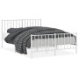 Estructura cama metal cabecero y pie de cama blanco 140x190 cm de , Camas y somieres - Ref: Foro24-374504, Precio: 96,65 €, D...