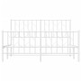 Estructura cama metal cabecero y pie de cama blanco 140x190 cm de , Camas y somieres - Ref: Foro24-374504, Precio: 96,65 €, D...