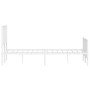 Estructura cama metal cabecero y pie de cama blanco 140x190 cm de , Camas y somieres - Ref: Foro24-374504, Precio: 96,65 €, D...