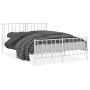 Estructura cama metal con cabecero y estribo blanco 150x200 cm de , Camas y somieres - Ref: Foro24-374506, Precio: 113,56 €, ...