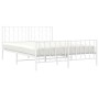 Estructura cama metal con cabecero y estribo blanco 150x200 cm de , Camas y somieres - Ref: Foro24-374506, Precio: 113,56 €, ...