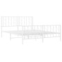 Estructura cama metal con cabecero y estribo blanco 150x200 cm de , Camas y somieres - Ref: Foro24-374506, Precio: 113,56 €, ...