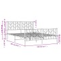 Estructura cama metal con cabecero y estribo blanco 150x200 cm de , Camas y somieres - Ref: Foro24-374506, Precio: 113,56 €, ...