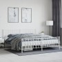 Estructura cama metal con cabecero y pie cama blanco 193x203 cm de , Camas y somieres - Ref: Foro24-374510, Precio: 130,83 €,...