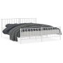 Estructura cama metal con cabecero y pie cama blanco 193x203 cm de , Camas y somieres - Ref: Foro24-374510, Precio: 130,83 €,...