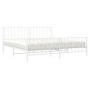 Estructura cama metal con cabecero y pie cama blanco 193x203 cm de , Camas y somieres - Ref: Foro24-374510, Precio: 130,83 €,...