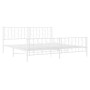 Estructura cama metal con cabecero y pie cama blanco 193x203 cm de , Camas y somieres - Ref: Foro24-374510, Precio: 130,83 €,...
