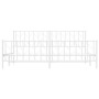 Estructura cama metal con cabecero y pie cama blanco 193x203 cm de , Camas y somieres - Ref: Foro24-374510, Precio: 130,83 €,...