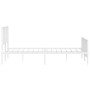 Estructura cama metal con cabecero y pie cama blanco 193x203 cm de , Camas y somieres - Ref: Foro24-374510, Precio: 130,83 €,...
