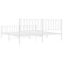 Estructura cama metal con cabecero y pie cama blanco 193x203 cm de , Camas y somieres - Ref: Foro24-374510, Precio: 130,83 €,...
